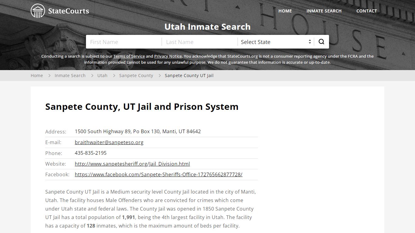 Sanpete County UT Jail Inmate Records Search, Utah ...